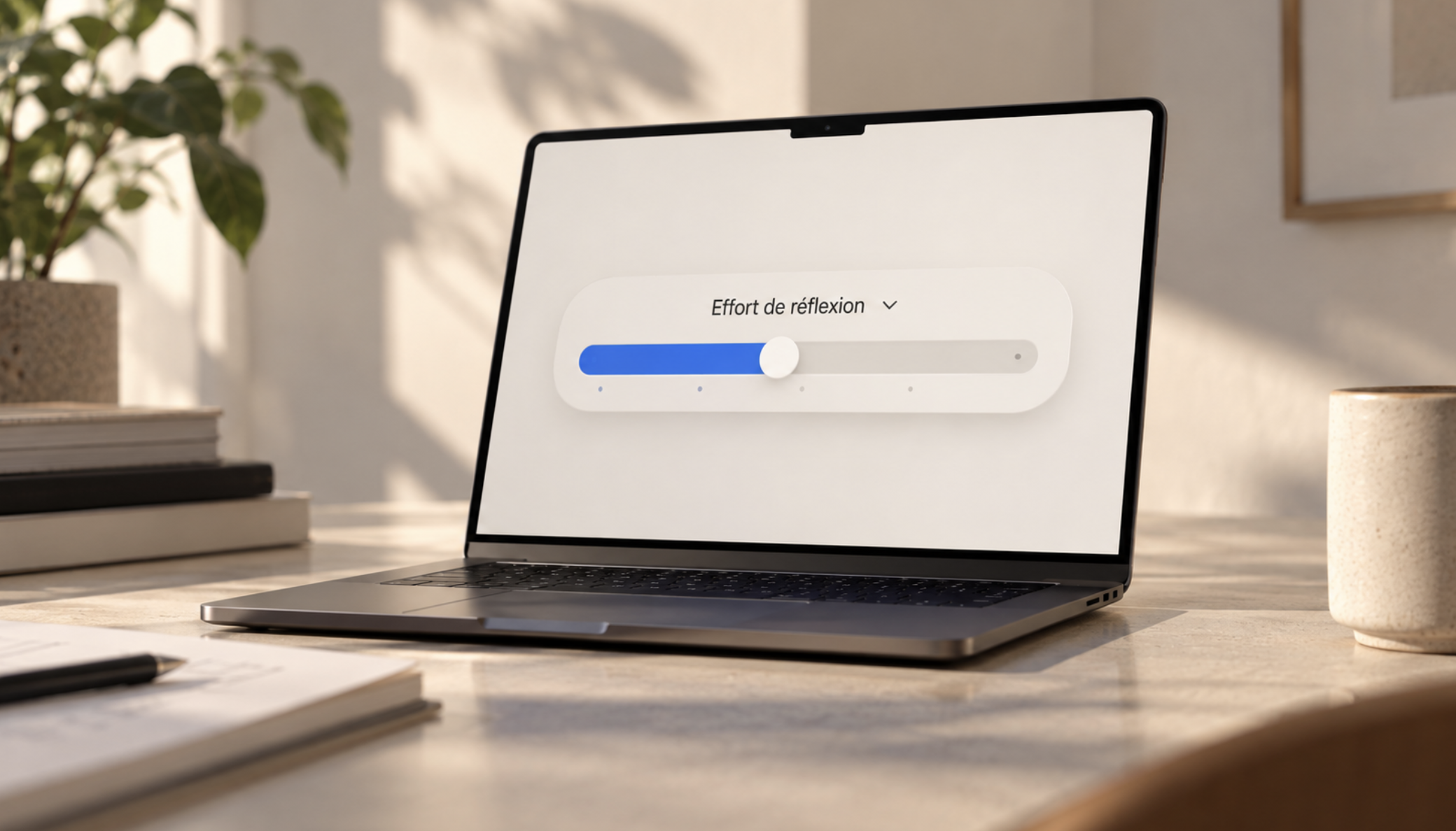Le curseur d'effort de réflexion sur un ordinateur portable